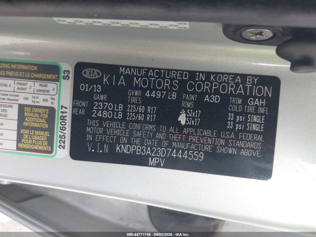 2013 KIA SPORTAGE KNDPB3A23D7444559 Photo 8