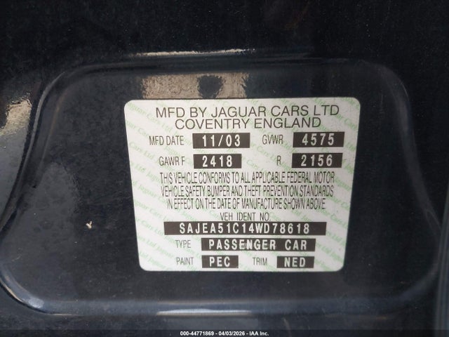 2004 JAGUAR X-TYPE SAJEA51C14WD78618 Photo 8