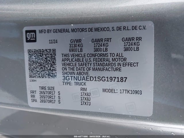 2025 GMC SIERRA 1500 3GTNUAED1SG197187 Photo 8