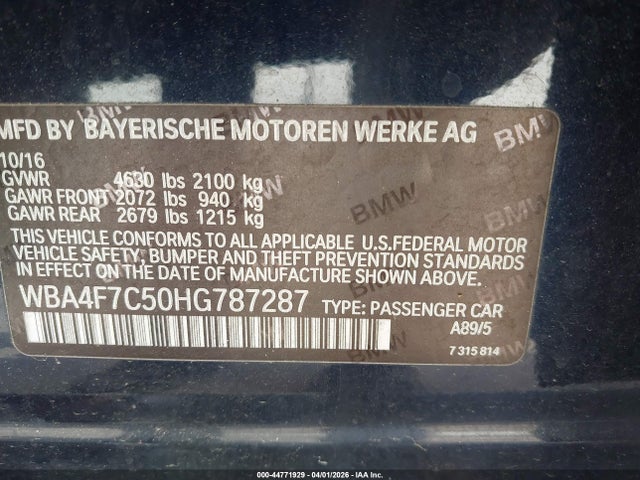 2017 BMW 430I GRAN COUPE WBA4F7C50HG787287 Photo 8