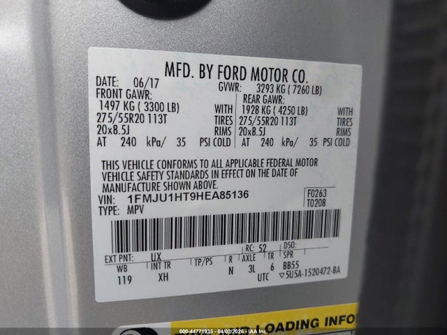 Ford Expedition Xlt 2017 1FMJU1HT9HEA85136 Image 9