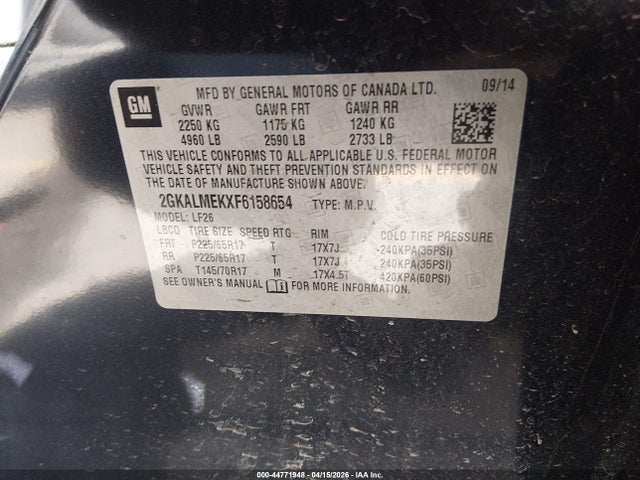 2GKALMEKXF6158654 GMC Terrain Sle-1