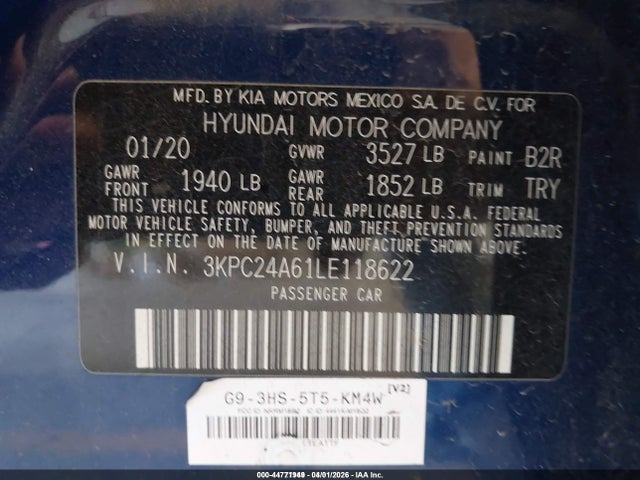 2020 HYUNDAI ACCENT 3KPC24A61LE118622 Photo 8