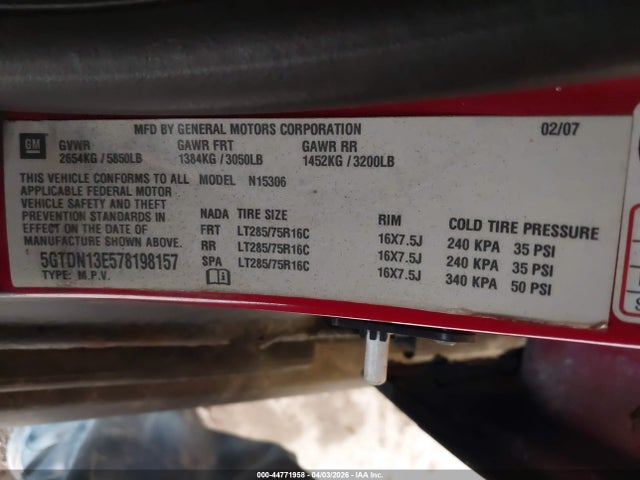 2007 HUMMER H3 SUV 5GTDN13E578198157 Photo 8