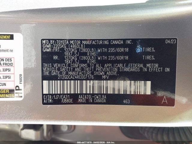 Продажа на аукционе авто 2024 Lexus Nx 250 Premium, vin: 2T2GDCAZ4RC007176, номер лота: 44771979