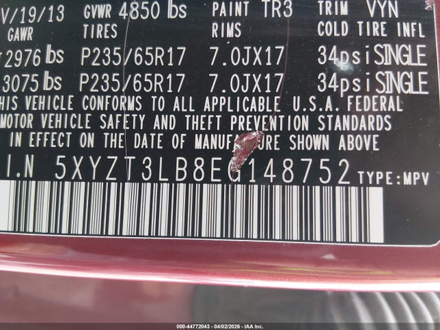 5XYZT3LB8EG148752 Hyundai Santa Fe Sport 2.4l