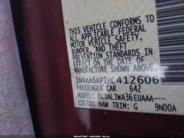 2017 NISSAN MAXIMA 1N4AA6AP1HC412606 Photo 8