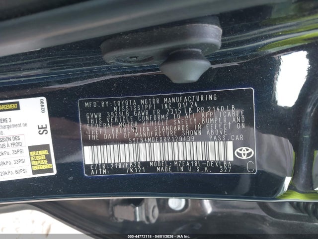 Продаж на аукціоні авто 2024 Toyota Corolla Le, vin: 5YFB4MDEXRP129439, номер лоту: 44772118
