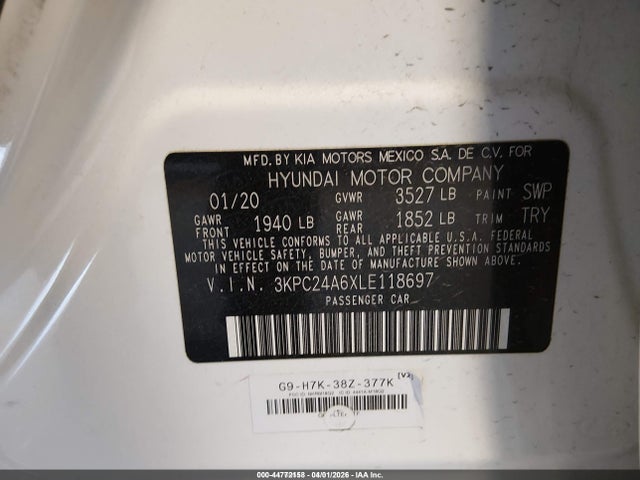 Hyundai ACCENT SE 2020 3KPC24A6XLE118697 Image 9