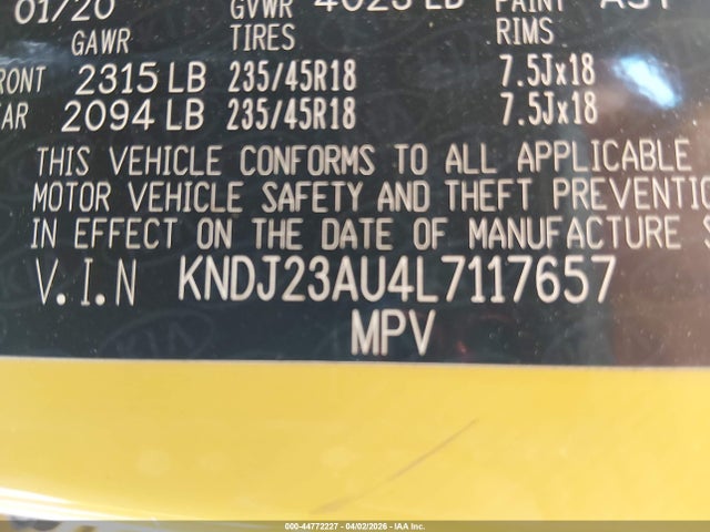 KNDJ23AU4L7117657 KIA Soul X-line