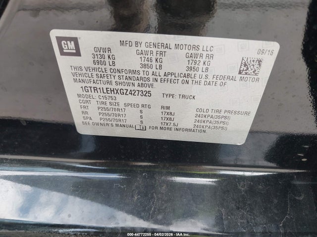 1GTR1LEHXGZ427325 GMC SIERRA 1500