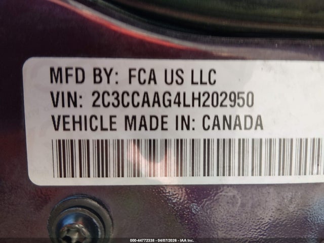 44772338 :رقم المزاد ، 2C3CCAAG4LH202950 vin ، 2020 Chrysler 300 Touring مزاد بيع