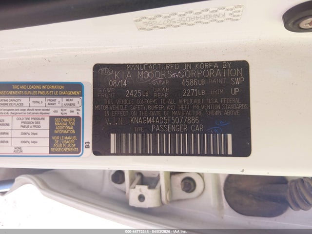 2015 KIA OPTIMA HYBRID KNAGM4AD5F5077886 Photo 8