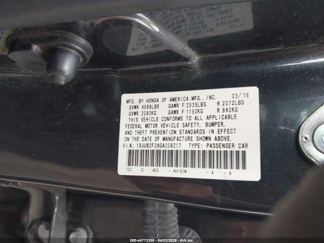 19UUB2F3XGA008217 Acura Tlx V6