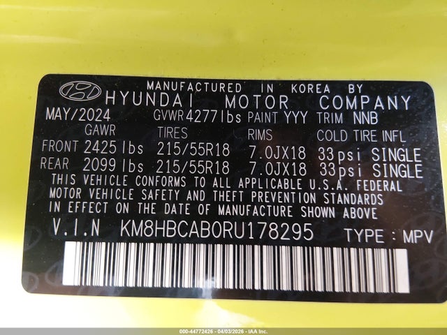 Hyundai Kona Sel 2024 KM8HBCAB0RU178295 Image 9