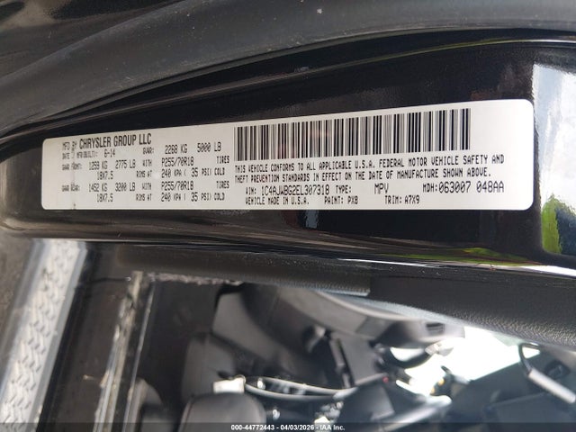 44772443 :رقم المزاد ، 1C4AJWBG2EL307318 vin ، 2014 Jeep Wrangler Sahara مزاد بيع