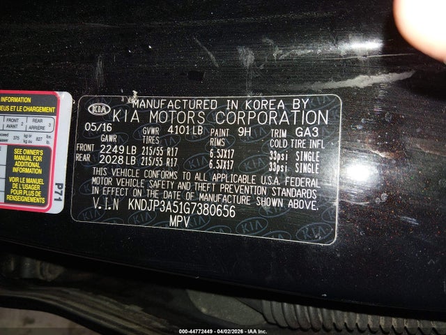 Продаж на аукціоні авто 2016 Kia Soul +, vin: KNDJP3A51G7380656, номер лоту: 44772449