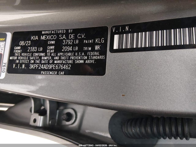 Aukcja sprzedaży 2023 Kia Forte Lxs, vin: 3KPF24AD9PE676462, numer aukcji: 44772543