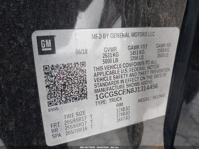Aukcja sprzedaży 2018 Chevrolet Colorado Lt, vin: 1GCGSCEN8J1314456, numer aukcji: 44772629