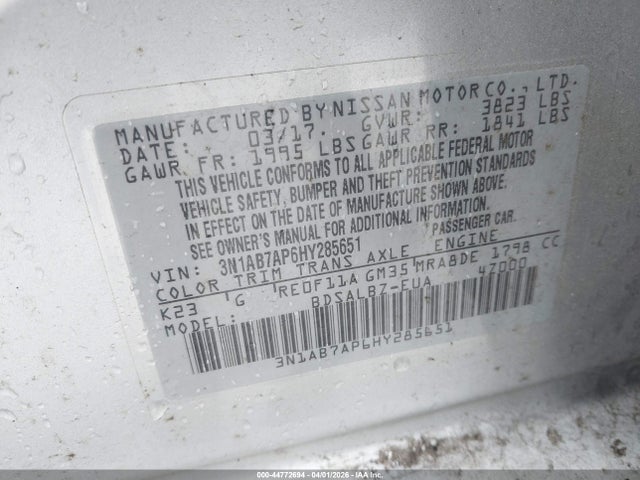 3N1AB7AP6HY285651 Nissan SENTRA S