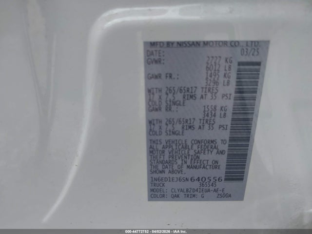 1N6ED1EJ6SN640556 Nissan Frontier Sv 4x2