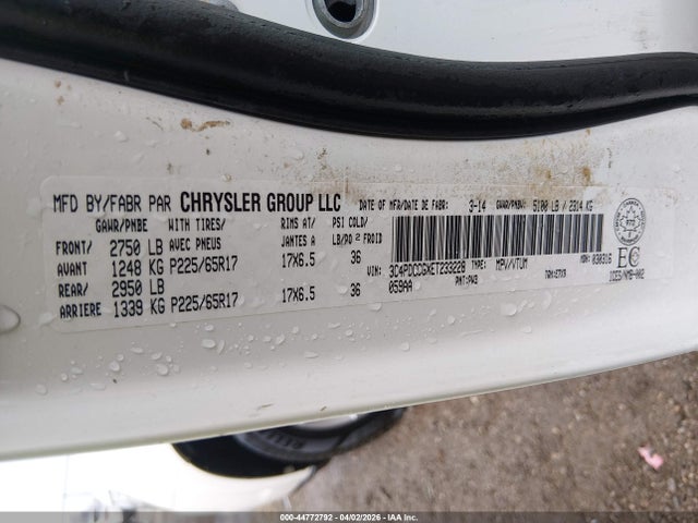Продажа на аукционе авто 2014 Dodge Journey Sxt, vin: 3C4PDCCGXET233228, номер лота: 44772792