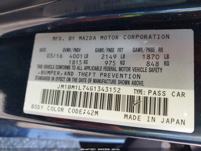 Mazda MAZDA3 2016 JM1BM1L74G1343152 Image 9