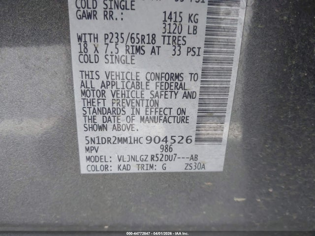 Nissan Pathfinder Sl 2017 5N1DR2MM1HC904526 Image 9