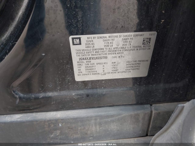 Chevrolet EQUINOX LT 2018 2GNAXJEV2J6222789 Image 9
