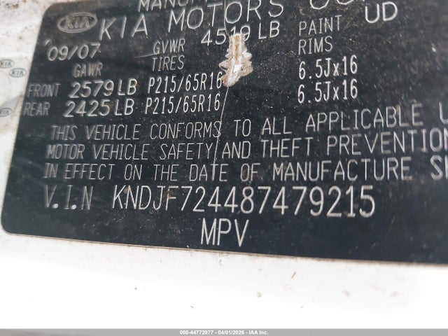 2008 KIA SPORTAGE KNDJF724487479215 Photo 8