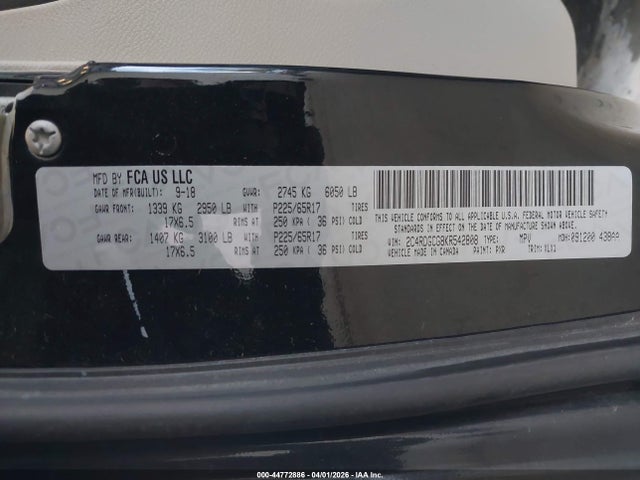 2019 DODGE GRAND CARAVAN 2C4RDGCG8KR542808 Photo 8