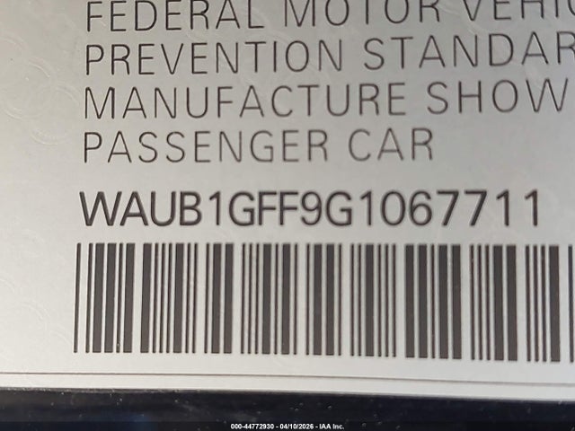 44772930 :رقم المزاد ، WAUB1GFF9G1067711 vin ، 2016 Audi S3 2.0t Premium Plus مزاد بيع