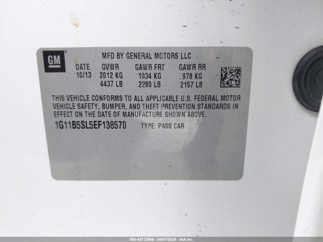 Chevrolet Malibu 1ls 2014 1G11B5SL5EF138570 Image 9