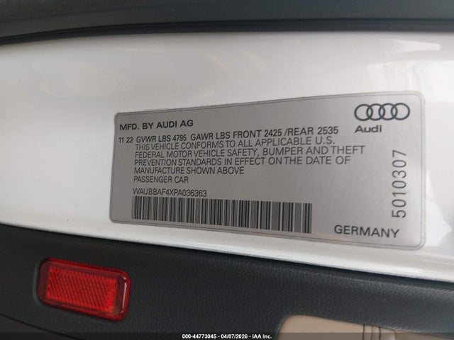 WAUBBAF4XPA036363 Audi A4 Premium Plus 40 Tfsi Quattro S Tronic