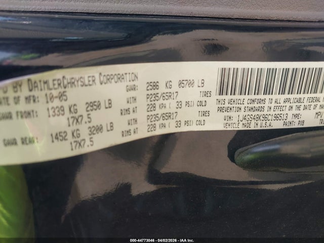 2006 JEEP GRAND CHEROKEE 1J4GS48K96C196513 Photo 8