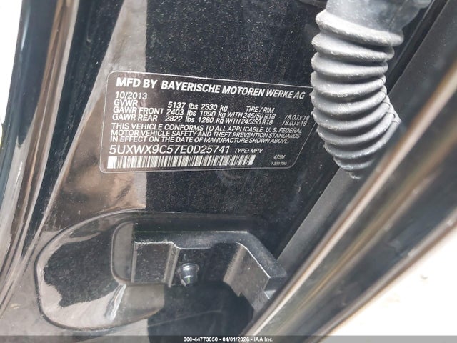 44773050 :رقم المزاد ، 5UXWX9C57E0D25741 vin ، 2014 Bmw X3 Xdrive28i مزاد بيع