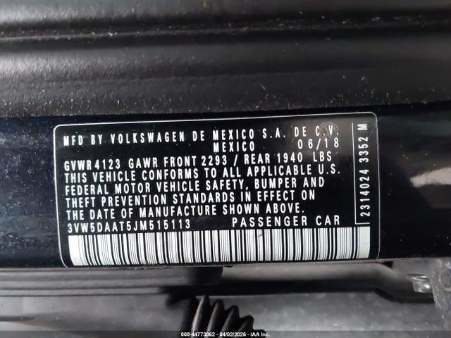 Продаж на аукціоні авто 2018 Volkswagen Beetle 2.0t Coast/2.0t S/2.0t Se, vin: 3VW5DAAT5JM515113, номер лоту: 44773062