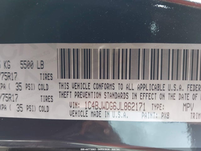 2018 JEEP WRANGLER JK UNLIMITED 1C4BJWDG6JL862171 Photo 8