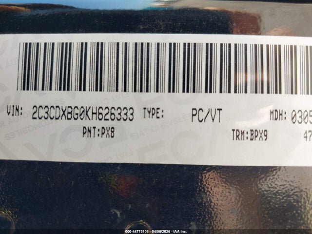Продаж на аукціоні авто 2019 Dodge Charger Sxt, vin: 2C3CDXBG0KH626333, номер лоту: 44773108