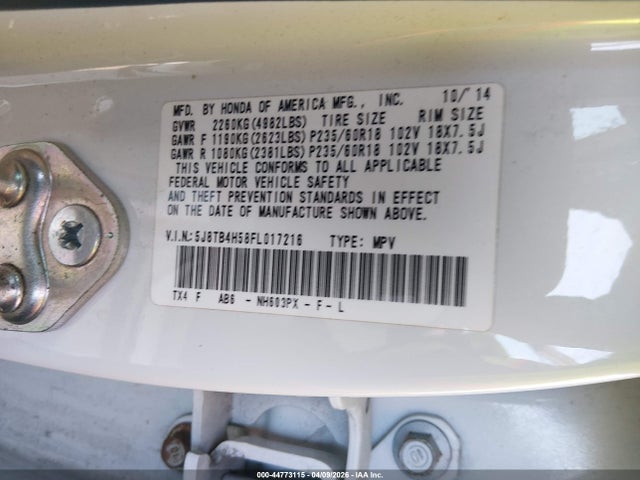 2015 ACURA RDX 5J8TB4H58FL017216 Photo 8