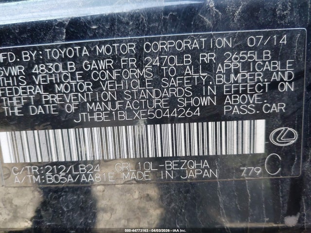 Продаж на аукціоні авто 2014 Lexus Gs 350, vin: JTHBE1BLXE5044264, номер лоту: 44773163