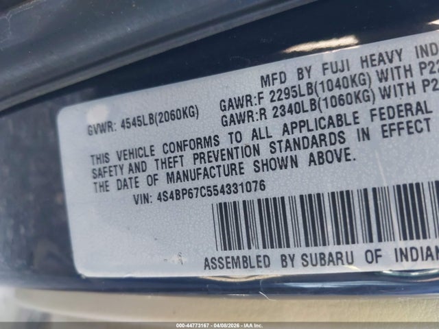 2005 SUBARU OUTBACK 4S4BP67C554331076 Photo 8