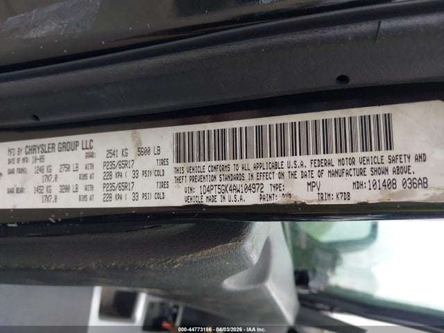 Продажа на аукционе авто 2010 Dodge Nitro Sxt, vin: 1D4PT5GK4AW104972, номер лота: 44773186