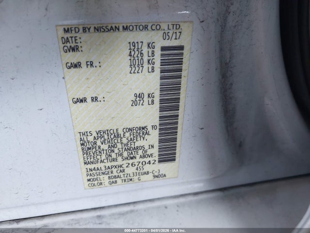 1N4AL3APXHC267042 Nissan Altima 2.5 Sl
