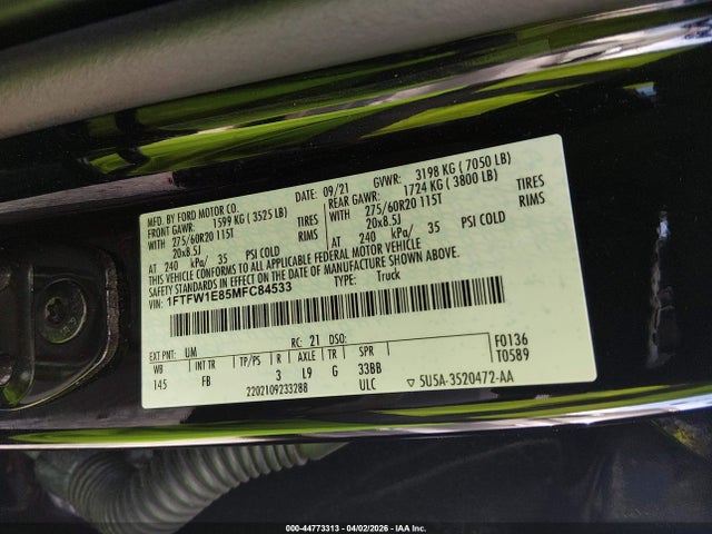 Ford F-150 Xlt 2021 1FTFW1E85MFC84533 Image 9