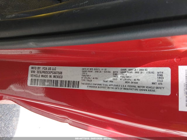 3C6JR6DGXPG607508 RAM 1500 Classic