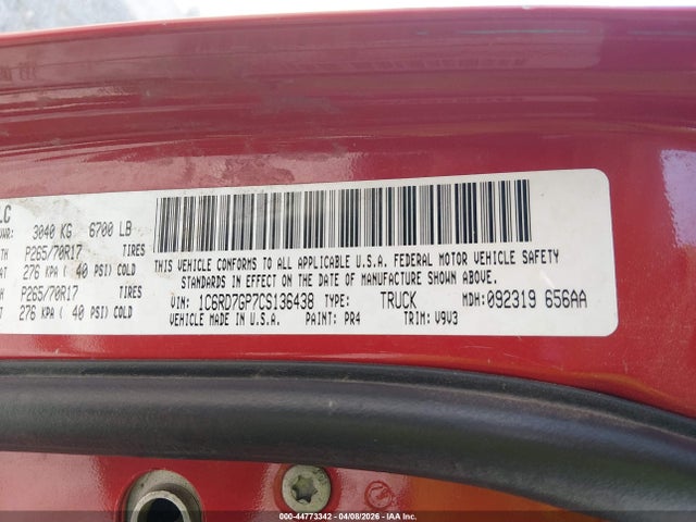 2012 RAM 1500 1C6RD7GP7CS136438 Photo 8