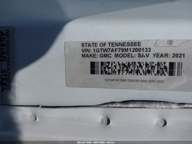 Aukcja sprzedaży 2021 Gmc Savana Cargo Rwd 2500 Regular Wheelbase Work Van, vin: 1GTW7AF79M1200133, numer aukcji: 44773349