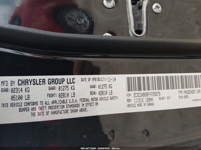 2015 Dodge Charger Se მანქანა იყიდება აუქციონზე, vin: 2C3CDXBG8FH725679, აუქციონის ნომერი: 44773448