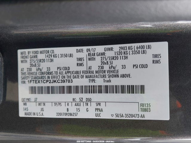 Ford F-150 Xl 2018 1FTEX1CP2JKC39703 Image 9